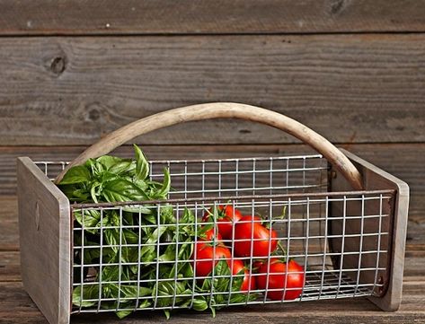 Gathering Basket Gardening Gift Baskets, Gathering Basket, Chicken Coop Run, Harvest Basket, Garden Basket, Gardening Supplies, Wire Baskets, Farmhouse Design, Williams Sonoma