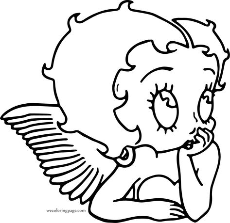 Betty Book Drawing, Betty Boop Sketch, Wings Coloring Pages, Blue Bathrooms, Pot Decor, Sticker Inspo, Scripture Coloring, Cricut Images, Stationary Paper