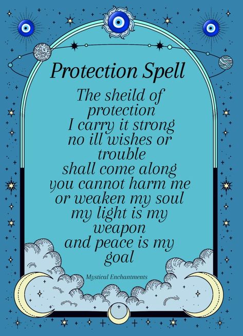 Spells Incantations For Protection, Protect Someone Spell, Witchy Protection Spells, Protection Affirmation Witchcraft, Protection Witchcraft Spells, Crystal Protection Spell, Protection And Warding Spells, Protection Chants Witchcraft, Spell To Protect Yourself