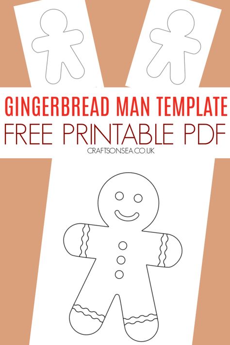 FREE Gingerbread Man Template (Printable PDF) How To Make A Gingerbread Man Crafts, Ginger Bread Man Pattern, Gingerbread Glyph Free, Printable Gingerbread House Template To Color, Gingerbread Signs Printable, Gingerbreadman Preschool Craft, Make Your Own Gingerbread Man, Ginger Bread Template Free Printable, Gingerbread Man Template Free