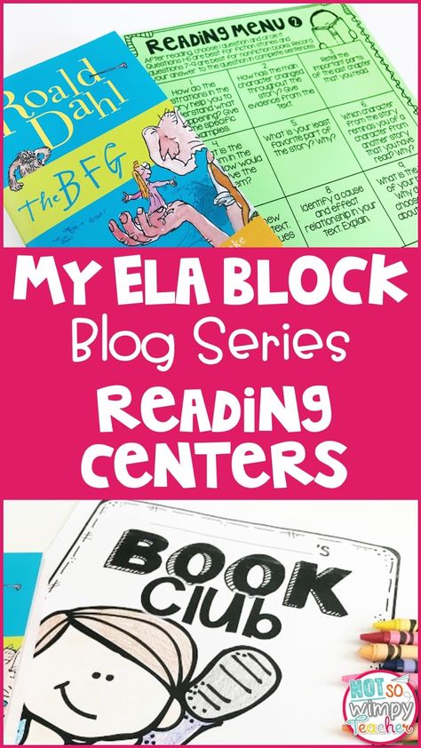 My ELA Block: Reading Centers - Not So Wimpy Teacher Ela Stations, Third Grade Ela, Read To Self, Reading Stations, Vocabulary Instruction, Teaching Literature, Small Group Reading, Teaching Third Grade, 4th Grade Ela