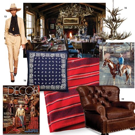 Ralph Lauren Celebrates 40 Years of Iconic Designs for the Home Ralph Lauren Southwestern Style Home, Double Rl Ranch, Ralph Lauren Lodge, Ralph Lauren Home Living Room English, Ralph Lauren Cabin, Ralph Lauren Paint Colors, Ralph Lauren Home Living Room, Denim Couch, Ralph Lauren House