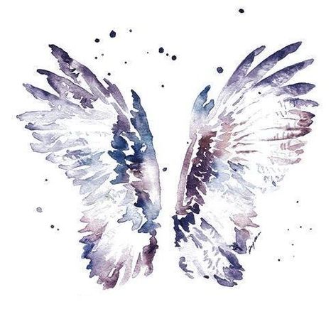 Watercolor Angel Wings, Wings Watercolor, Wings Inspiration, Types Of Angels, Angel Wings Drawing, Angel Wings Illustration, Watercolor Angel, On The Wings Of Love, Wings Drawing