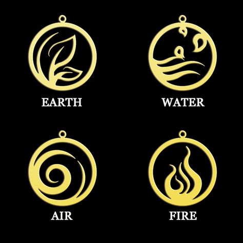 Fire Symbols, Elements Zodiac, Element Jewelry, Silver Element, Elements Jewelry, Elements Earth, Tips For Happy Life, Element Necklace, Elements Tattoo