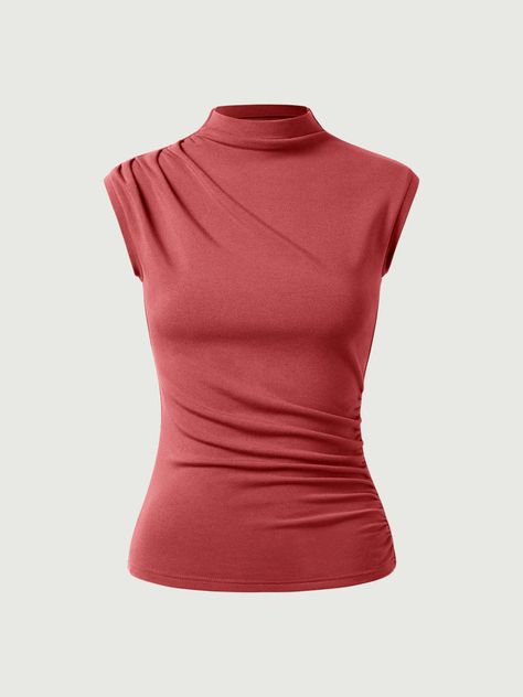 Eco-Mousse®2.0 Asymmetrical Ruching Mockneck Tank Top Makeup Tips For Older Women, Soft Dramatic, Beauty Tips And Tricks, Stich Fix, Everyday Makeup Routine, Asymmetric Top, Ladies Blouse Designs, Fancy Tops, Outfit Formulas