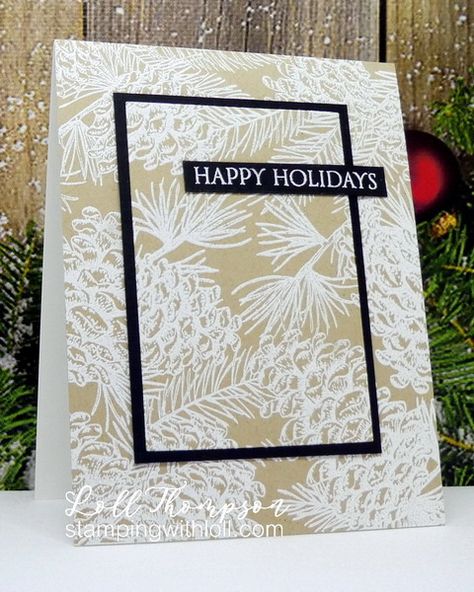 Kraft Christmas Cards, White Christmas Card, Christmas Challenge, Embossed Cards, Card Challenges, Merry Little Christmas, Penny Black, Simon Says Stamp, Simon Says