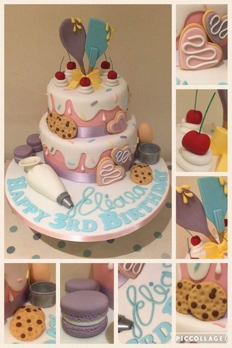 Baking Bday Party Ideas, Baking Themed Birthday Cake, Cooking Themed Birthday Party, Baking Themed Cake, Bakery Themed Birthday Party, Baker Theme Cake, Baking Birthday Party Ideas, Baking Themed Birthday Party, Bake Squad