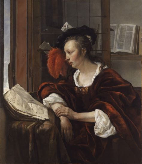 Gabriel Metsu Woman Reading a book by a Window Gabriel Metsu, National Gallery Of Ireland, Gerrit Dou, Genre Painting, Baroque Painting, Clark Art, Dutch Golden Age, Johannes Vermeer, Painting People