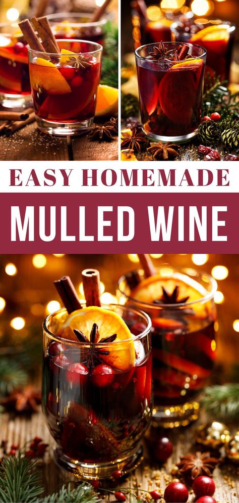 Learn how to easily make mulled wine! This Gluhwein recipe is spiced to perfection and perfect for the holidays. You can make non-alcoholic mulled wine too by using a red liquid in place of wine! Gluhwein Recipe: Homemade Mulled Wine I homemade festive drinks I how to make mulled wine at home I vegan mulled wine recipe I tips for making mulled wine at home I cozy festive drinks I easy gluhwein recipe I quick mulled wine recipe I warm winter drinks I holiday drinks #mulledwine #gluhweinrecipe Muddled Wine Recipe, Fall Mulled Wine Recipe, Mulled Wine For One, Instant Pot Mulled Wine, Milled Wine Recipe, Mule Wine Recipe, Mules Wine Recipe, Wine Mulling Spice Recipe, Spice Wine Recipe