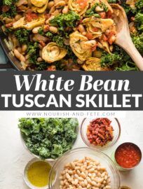 Chicken With White Beans, White Bean Skillet, White Beans And Kale, Beans And Kale, Greek Marinated Chicken, Tuscan White Bean, Chicken Kale, Chicken With Italian Seasoning, Easy Skillet Meals