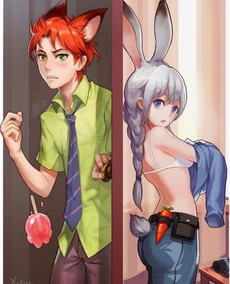 Zootopia Human, Zootopia Anime, Zootopia Fanart, Deco Disney, Zootopia Nick And Judy, Zootopia Comic, Zootopia Art, Nick And Judy, Images Disney