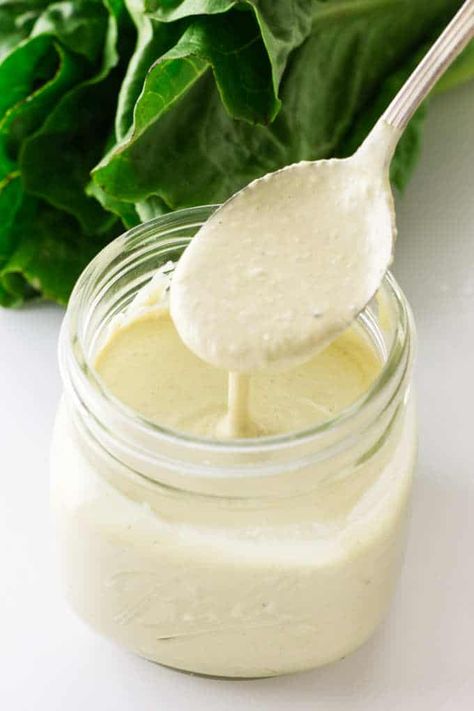 A bowl of crisp Romaine lettuce, crunchy croutons and shards of parmesan cheese all tossed with an easy blender Caesar Salad Dressing. Vegan Caesar Salad Dressing, Vegan Caesar Dressing, Caesar Dressing Recipe, Homemade Caesar Salad Dressing, Vegan Caesar Salad, Vegan Caesar, Vegan Salad Dressing, Caesar Salad Dressing, Creamy Parmesan