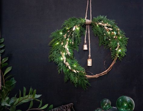 Christmas Wreath With Lights Real Cedar Wreath Christmas - Etsy Ireland Christmas Wreath With Lights, Wreath With Lights, Christmas Front Door Wreath, Cedar Wreath, Christmas Wreaths With Lights, Christmas Front Door, Season Decor, Wreath Wall Decor, Christmas Wreaths Diy Easy