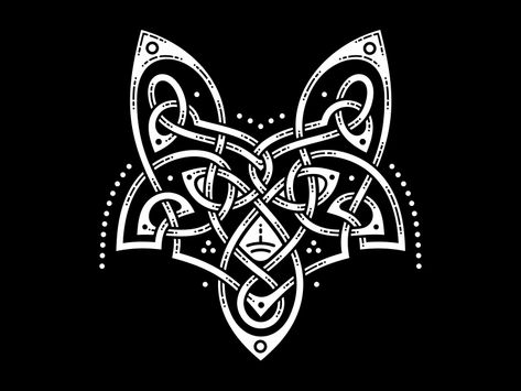 Celtic Fox by Sergey Arzamastsev Viking Embroidery, Fox Tattoo Design, Celtic Artwork, Celtic Ornaments, Celtic Warriors, Forest Tattoos, Celtic Knot Designs, Celtic Dragon, Fox Tattoo