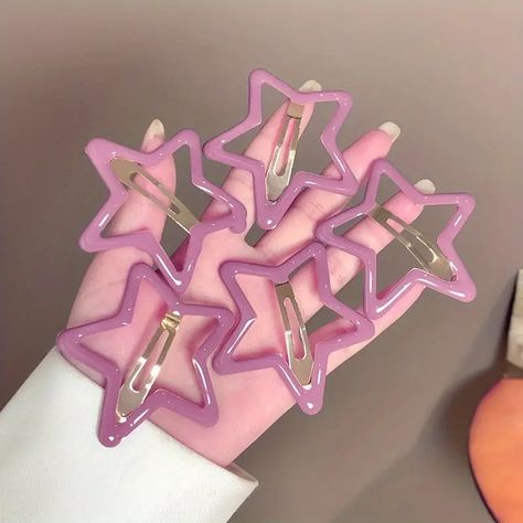 Star Hairpin, Star Hair Clips, Y2k Hair, Pin Cute, Headpiece Hairstyles, Hair Accessories Collection, Star Hair, Five Pointed Star, Five Points