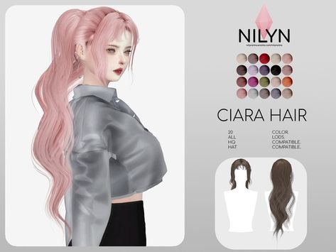 CIARA HAIR┊NEW MESH | NILYNSIMS on Patreon Ciara Hair Color, Ciara Hair, Mod Hair, Sims 4 Anime, Pelo Sims, Sims 4 Body Mods, Sims 4 Cc Folder, Sims 4 Dresses, Sims4 Clothes