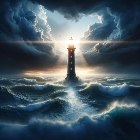 Biblical Artwork, Stormy Seas, Bible Images, Stormy Sea, 12 Signs, You Are Special, The Lighthouse, Bright Light, Stand Tall