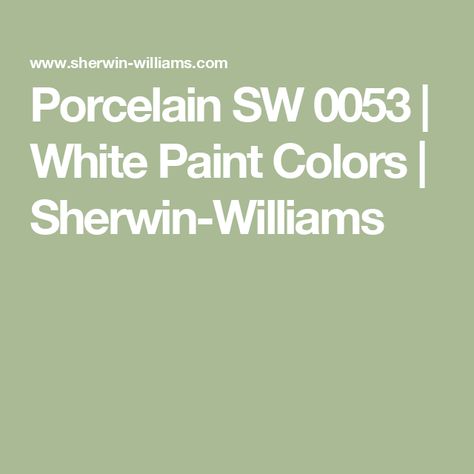 Porcelain SW 0053 | White Paint Colors | Sherwin-Williams Porcelain Paint, White Paint Color, Origami White, Sherwin Williams Paint Colors, White Paint Colors, Paint Projects, White Paint, Color Samples, Porcelain Painting