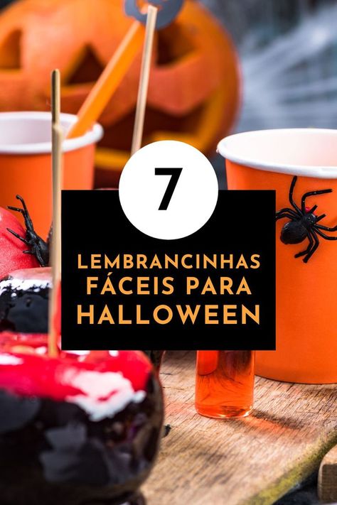 Clique no pin e confira lembrancinhas de halloween fáceis de fazer, que ficam incríveis na sua decoração de festa de halloween e que vai deixar os seus convidados encantados. Separamos as ideias mais práticas de lembrancinhas para halloween com produtos que você já encontra prontos, precisando apenas personalizar alguns detalhes para deixar mais característica para a data. Halloween Party, Halloween