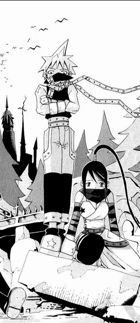 Soul And Black Star Matching Icons, Soul Eater Black Star Wallpapers, Black Star Manga Panels, Blackstar Soul Eater Manga, Black Star Soul Eater Wallpapers, Black Star Wallpaper Soul Eater, Tsubaki Soul Eater Manga, Rage Manga Panels, Black Star Manga