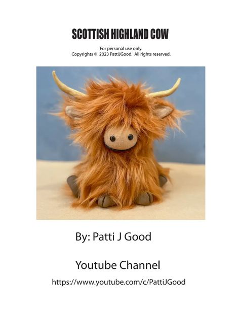 Highland Cow.pdf Cow Sewing Pattern, Cow Sewing, Highland Cow Gnome, Cow Gnome, Good Crafts, Cow Craft, Cow Highland, Scottish Highland Cow, Scottish Highlands