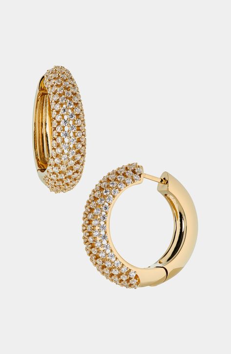 These hoops offer subtle elegance perfect for any occasion. Sparkling pave CZs shine with stylish understatement, perfect for everyday glamour. Ep Jewels, Medium Hoop Earrings, Subtle Elegance, Chic Earrings, Dope Jewelry, Stylish Bracelet, Hoops Earrings, Stacked Jewelry, Funky Jewelry