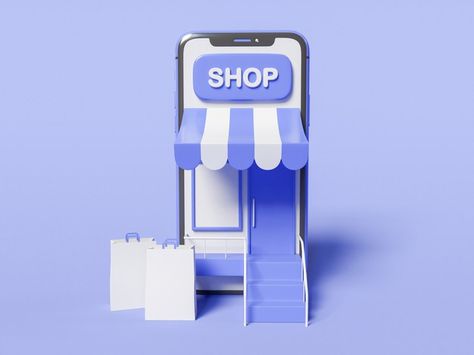 3d illustration. smartphone with a store... | Free Photo #Freepik #freephoto #phone #mobile #marketing #internet Shop Vector, Adobe Photoshop Design, Phone Shop, Pc Portable, Shopify Store, Mobile Marketing, Business Look, Best Web, Mobile Application