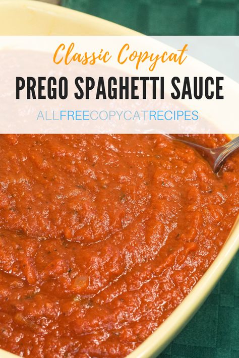 Meal With Meatballs, Prego Spaghetti Sauce Recipe, Prego Sauce Recipe, Canning Pasta Sauce, Mushroom Spaghetti Sauce, Best Homemade Spaghetti Sauce, Beef Spaghetti, Easy Dressing Recipe, Prego Sauce