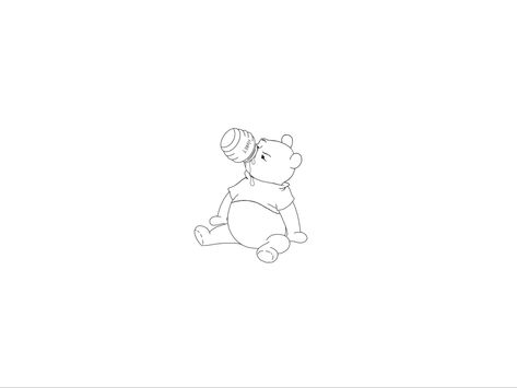 Winnie The Pooh Minimalist Tattoo, Fine Line Disney Tattoo Ideas, Winnie The Pooh Outline Tattoo, Fine Line Disney Tattoo, Disney Fine Line Tattoo, Winnie Tattoo, Winnie The Pooh Tattoo Ideas, Winnie The Pooh Tattoo, Pooh Tattoo