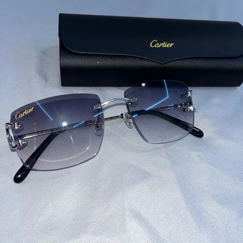 Cartier Glasses Cartier Sunglasses For Men, Cartier Shades, Cartier Buffs, Cartier Glasses Men, Cartier Glasses, Pretty Sunglasses, Luxury Birthday Gifts, Cartier Accessories, Chanel Men