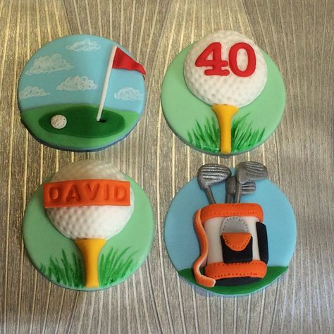 Golf Toppers for Cupcakes Golf Themed Cupcakes For Men, Golf Cupcakes For Men, Sports Cupcake Toppers, Golf Cupcakes, Golf Themed Cakes, Sport Cupcakes, Golf Birthday Cakes, Cupcakes For Men, Golf Cake