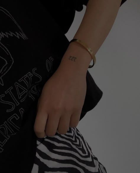 777 Side Wrist Tattoo, Number Tattoo On Hand, 222 Angel Number Tattoo Hand, Number Placement Tattoos, 444 On Wrist Tattoo, 222 Tattoo Placement, Angel Number Wrist Tattoo, 222 Angel Number Tattoo Ideas, Wrist Angel Number Tattoo