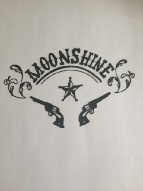 Hand drawn moonshine label Moonshine Labels Printable, Moonshine Labels, Spicy Refrigerator Pickles, Ole Smoky Moonshine, Traditional Tattoo Stencils, Cowboy Poster, Vinyl Creations, Refrigerator Pickles, Cricut Images