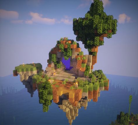 Minecraft House In The Sky, House In The Sky Minecraft, Sky House Minecraft, Sky Base Minecraft, Minecraft Island, Minecraft Portal, Minecraft Building Blueprints, Nether Portal, Minecraft Building Ideas