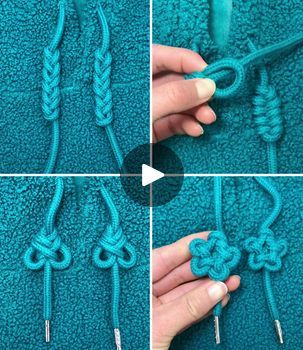 Ways To Tie Sweatshirt Laces, Knots For Hoodie Strings, How To Braid Your Hoodie Strings, Ways To Tie Drawstrings, Different Ways To Tie Hoodie Strings, Tie Hoodie Strings Tutorial, Sweater String Knots, Lace Tying Techniques, Cute Ways To Tie Hoodie Strings