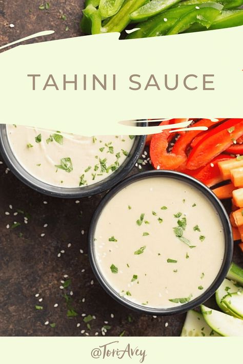 Tahini Sauce Recipe & Video - Learn to make authentic tahini sauce from sesame paste, lemon, and garlic. | ToriAvey.com #tahini #MiddleEasternrecipe #appetizer #vegan #TorisKitchen Jewish Meals, Appetizer Vegan, Tahini Sauce Recipe, Paleo Sauces, Sesame Paste, Tahini Recipe, Tahini Paste, Lebanese Food, Vegan Salads