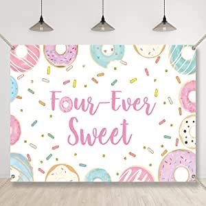 Fourever Sweet Party Decorations, Four Ever Sweet Birthday Party Decorations, Forever Sweet Birthday Party, Girl Fourth Birthday Party Theme, Four Year Old Birthday Theme Girl, Four Ever Sweet Birthday Party Ideas, 4 Year Girl Birthday Party Ideas, 4ever Sweet Birthday Party, Fourever Sweet Party Ideas