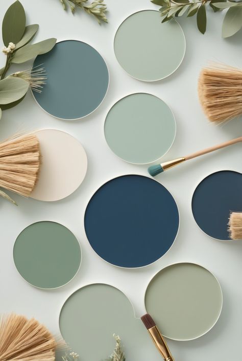 Discover the best 5 palettes of Sherwin Williams colors featuring Navy Blue and Sage Green for your Living Room. Elevate your space with these stunning color combinations.
#ad  


#Painting
#wallpaint2024
 #color2024
 #DIYpainting
 ##DIYhomedecor
 #Fixhome Sage And Blue Color Palette, Baby Blue Home Decor, Colors With Navy Blue, Navy Blue And Sage Green, Duck Egg Bedroom, Blue Green Aesthetic, Sage Living Room, Trendy Paint Colors, Blue And Green Living Room