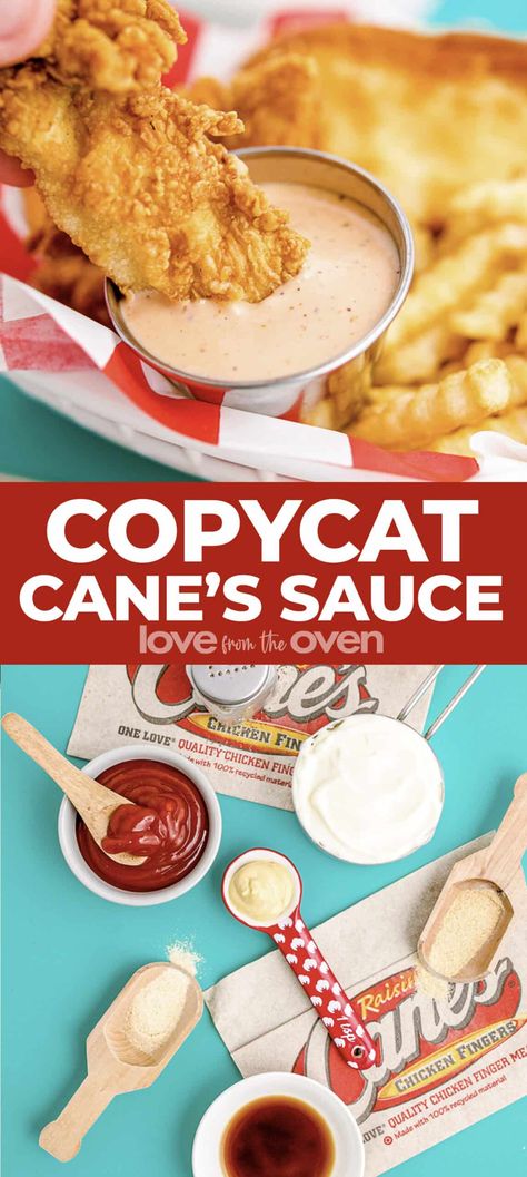 Cane's Sauce • Love From The Oven Cains Sauce, Raising Canes Chicken Recipe, Raisin Canes, Raising Cane Sauce Recipe, Chicken Shoes, Canes Sauce, Canes Chicken, Dipping Sauces For Chicken, Love From The Oven