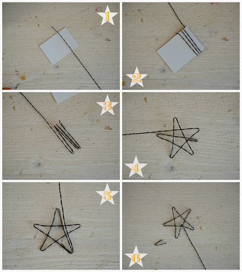 Linfa Creativa: Tutorial: Stelle in fil di ferro da utilizzare come cake-topper. Dreamcatcher Diy, Wire Ornaments, Advent Wreath, Paper Stars, Wire Sculpture, Noel Christmas, Wire Crafts, Metal Crafts, Wire Art