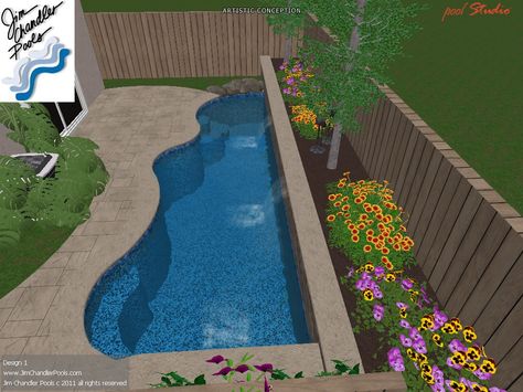 Swimming Pool Design - Big Ideas for small yards! | Jim Chandler PoolsJim Chandler Pools Ideas De Piscina, Ideas For Small Yards, Kleiner Pool Design, Pools For Small Yards, Backyard Ideas For Small Yards, Small Yards, Small Pool Design, Small Pools, Beautiful Pools