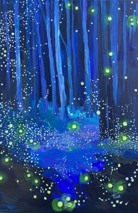 Anastasia Trusova, Artist Study, Green Lights, Neon Painting, Winter Photos, Forest Art, Night Art, Light Painting, Green Light