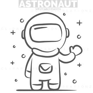 Clipart Creationz: Astronaut Free Coloring Clipart Simple Astronaut Drawing Easy, Astronaut Simple Drawing, Easy Astronaut Drawing, Astronaut Coloring, Astronaut Clipart, Astronaut Drawing, Free Clipart, Paint Ideas, Free Clip Art