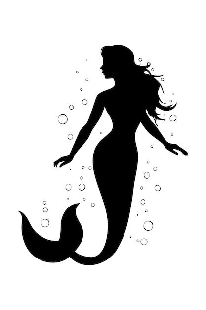 Swimming Underwater, Mermaid Clipart, Mermaid Swimming, Mermaid Silhouette, Mermaid Art, Acrylic Paintings, Mosaic Art, Art Sketches, Premium Vector