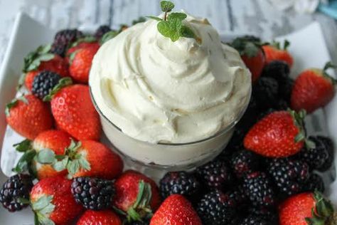 Amaretto Fruit Dip Recipe Amaretto Fruit Dip, Amaretto Dip, Fruit Dips Recipes, Hearty Snacks, Sweet Dips, Just A Pinch Recipes, Snack Dip, Amazing Appetizers, Dessert Dips