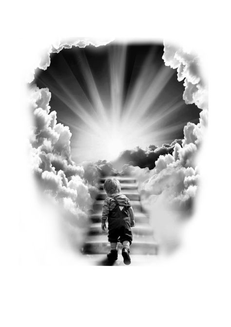 Stairs To Heaven Tattoo, Stairway To Heaven Tattoo, Tattoos For Siblings, Matching Tattoos For Siblings, Cloud Tattoo Design, Memorial Tattoo Ideas, Arm Tattoos Drawing, Tattoos Drawing, Sky Tattoos