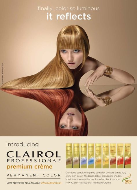 Hair Advertising Ideas, Hair Color Ads, Advertising Ideas Social Media, Haircare Advertising, Clairol Hair Color, Hair Advertising, Clairol Hair, Beauty Advertising, Cosmetics Banner