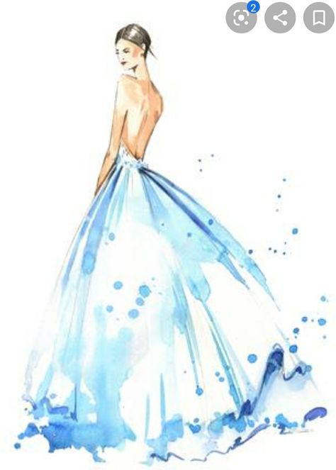 Watercolor Wedding Dress, Bride Watercolor, Vogue Illustrations, Ballet Drawings, Watercolor Woman, Watercolor Birthday Cards, Watercolor Dress, Hand Drawn Portraits, Painted Illustration