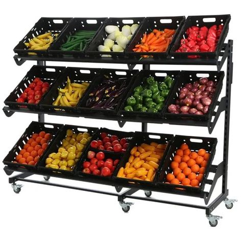 Stainless Steel Vegetable Display Rack, For Vegetable/ Fruits Shop at Rs 6500 in Kolkata Spanish Fruits, Fruit And Vegetable Display, Vegetable Trays, Vegetable Display, Vegetables List, Fruit Socks, Fruit And Veg Shop, Vegetable Rack, Shop Shelving