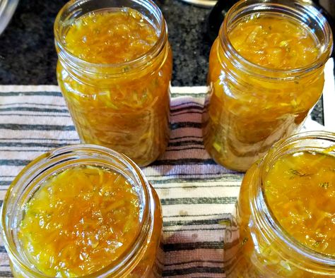 How to Deal with Zucchini Overload: Recipes for Canning Zucchini Zucchini Marmalade Recipe, Zucchini Jam, Canning Zucchini, Recipes For Canning, Ginger Marmalade, Zucchini Relish, Zucchini Carrot, Canning Ideas, Marmalade Recipe